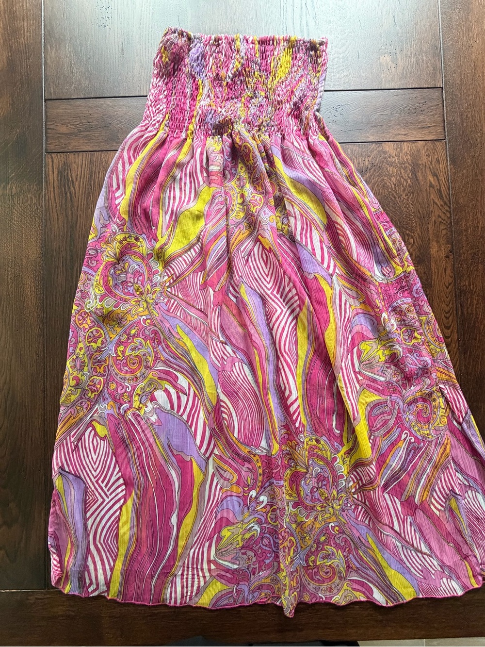 Raj Pink, summer  Smocked cover up  Dress size M-L